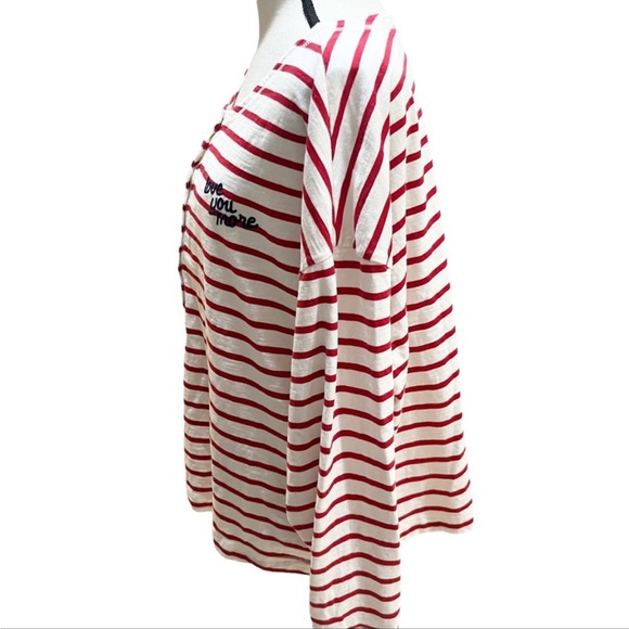 🌴 RED & WHITE STRIPED L/S TOP w/ Embroidered “LOVE YOU MORE” detail! 😍 - Picture 6 of 8